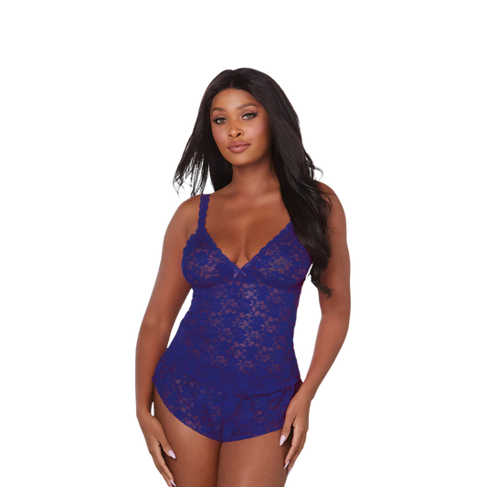 Lacy Cami & Shorts - Sapphire
