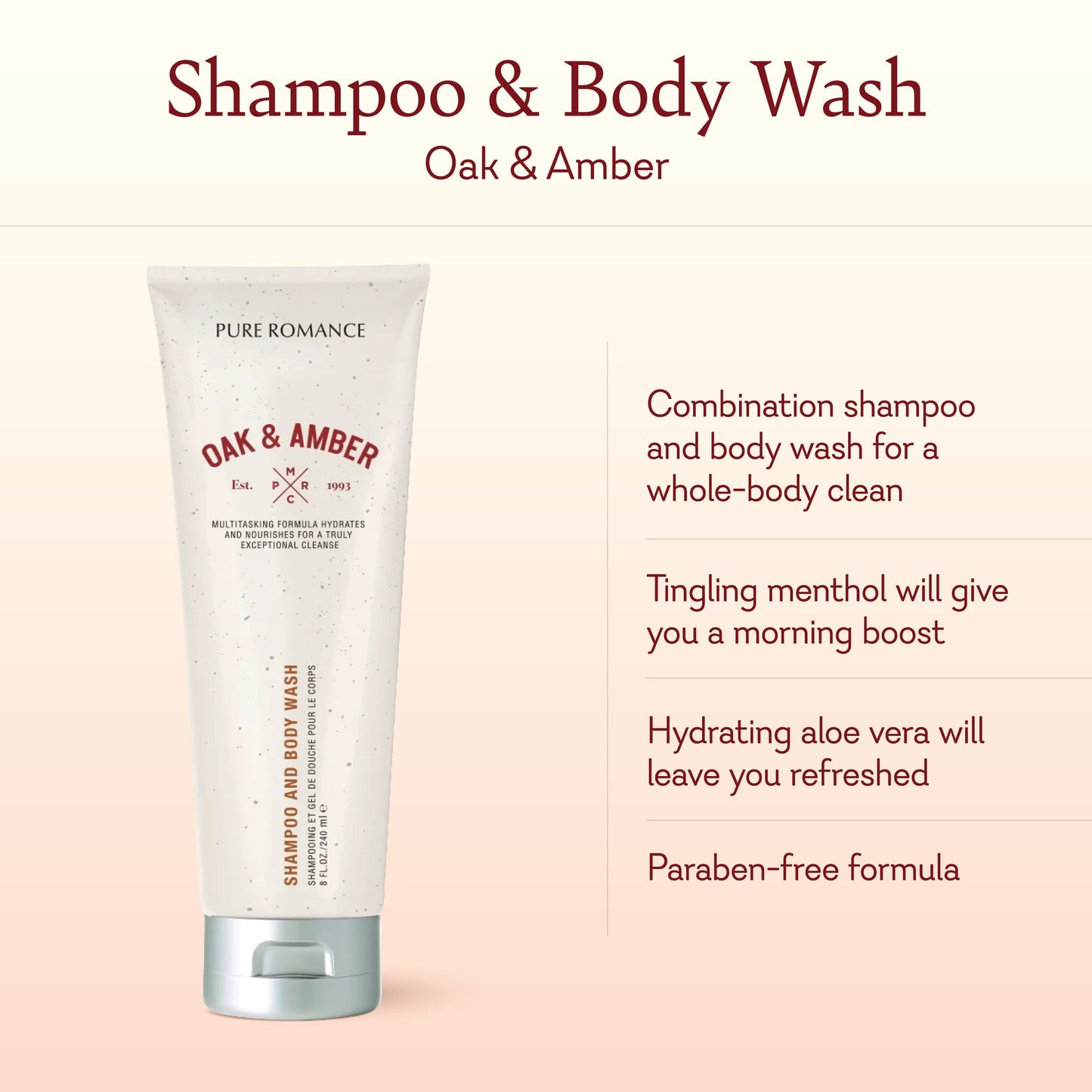 Shampoo & Body Wash - Oak & Amber